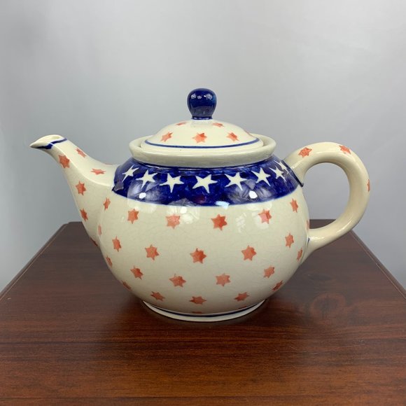 Vintage Boslawiec Pottery Tea Pot - Picture 1 of 8